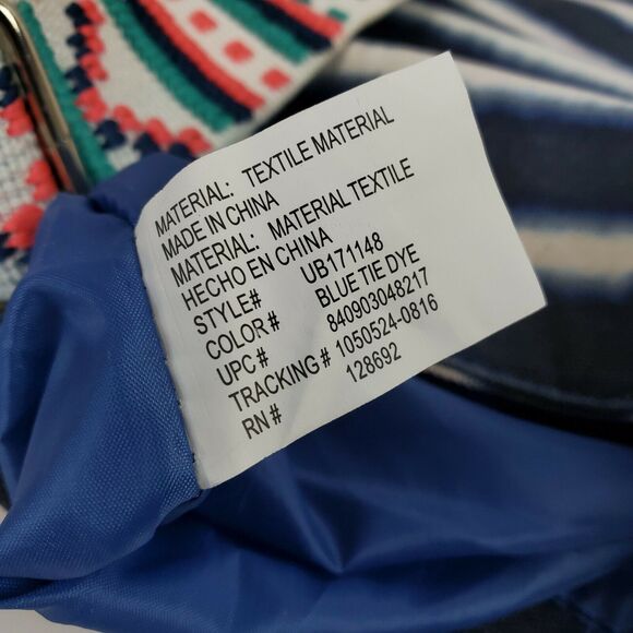 Vintage Hippie Crossbody Tie Dye Blue Striped 12x14x2" - Picture 11 of 11